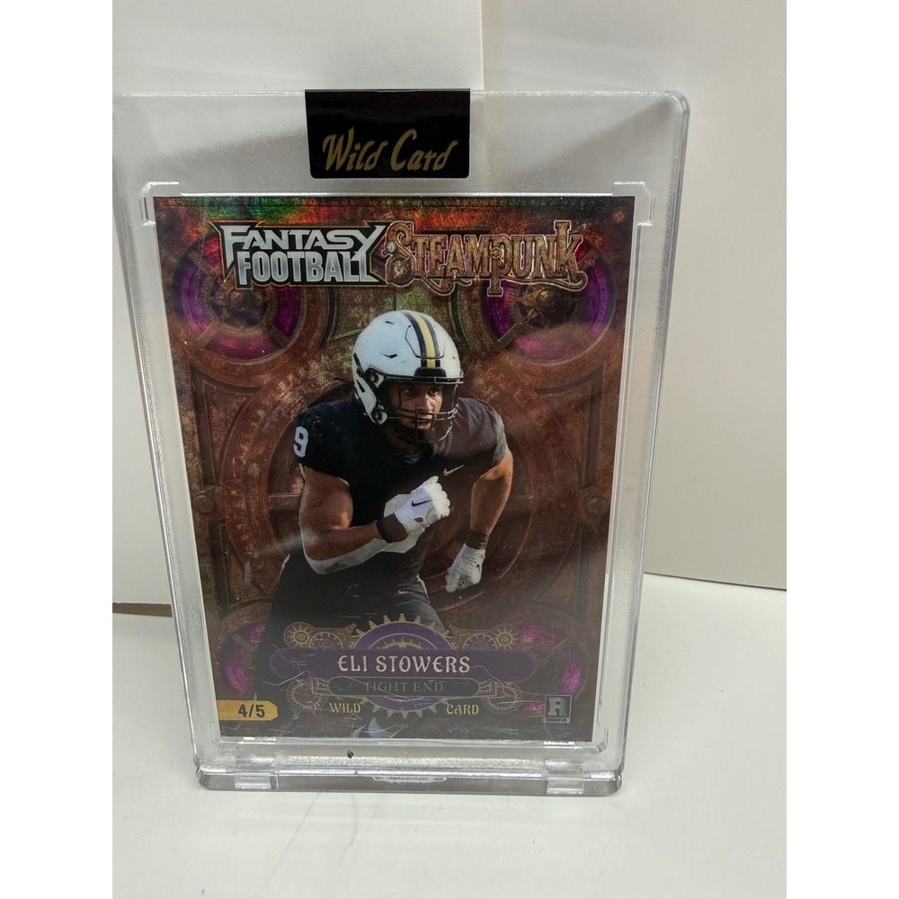 Eli Stowers 2024 Wild Card Fantasy FB Steampunk Purple Rookie 4/5 FSPPU06-ES